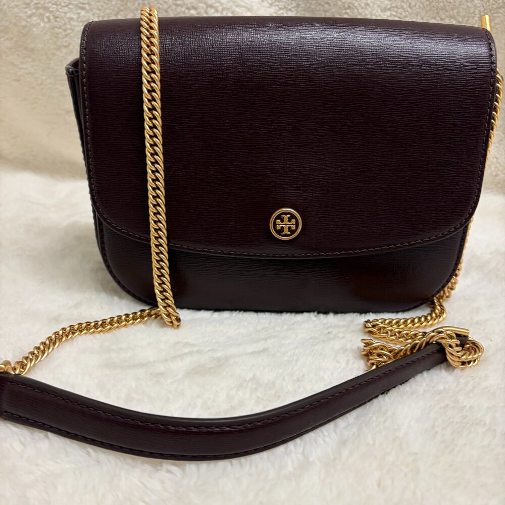 Gorgeous Tory Burch Robinson Convertible Bag Deep Wine Color - Picture 6 of 15